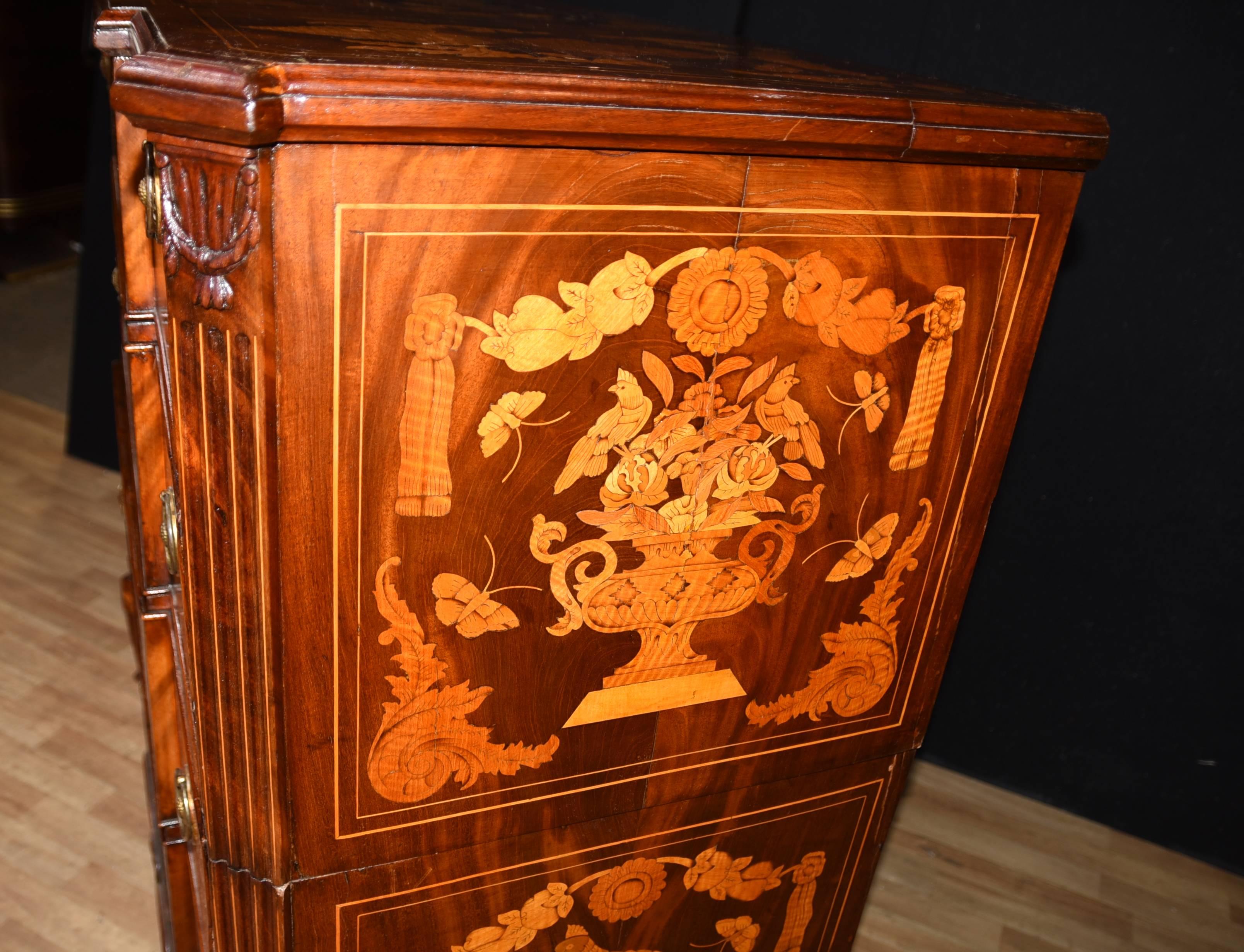 Antique Dutch Marquetry Chest of Drawers Commode Chests For Sale 2