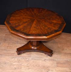 Biedermeier Walnut Decagonal Dining Centre Table