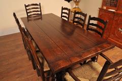Barley Refectory Table Ladder Back Chair Kitchen Set