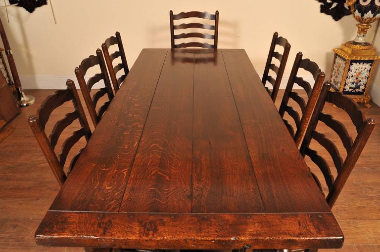 Barley Refectory Table Ladder Back Chair Kitchen Set For Sale at 1stDibs
