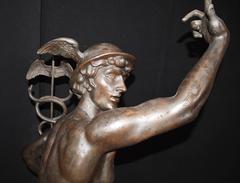 Extra Large Italian Bronze Mercury Statue Casting Hermes Style of Giambologna