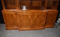 Walnut Open Breakfront Bookcase Regency Bookcases