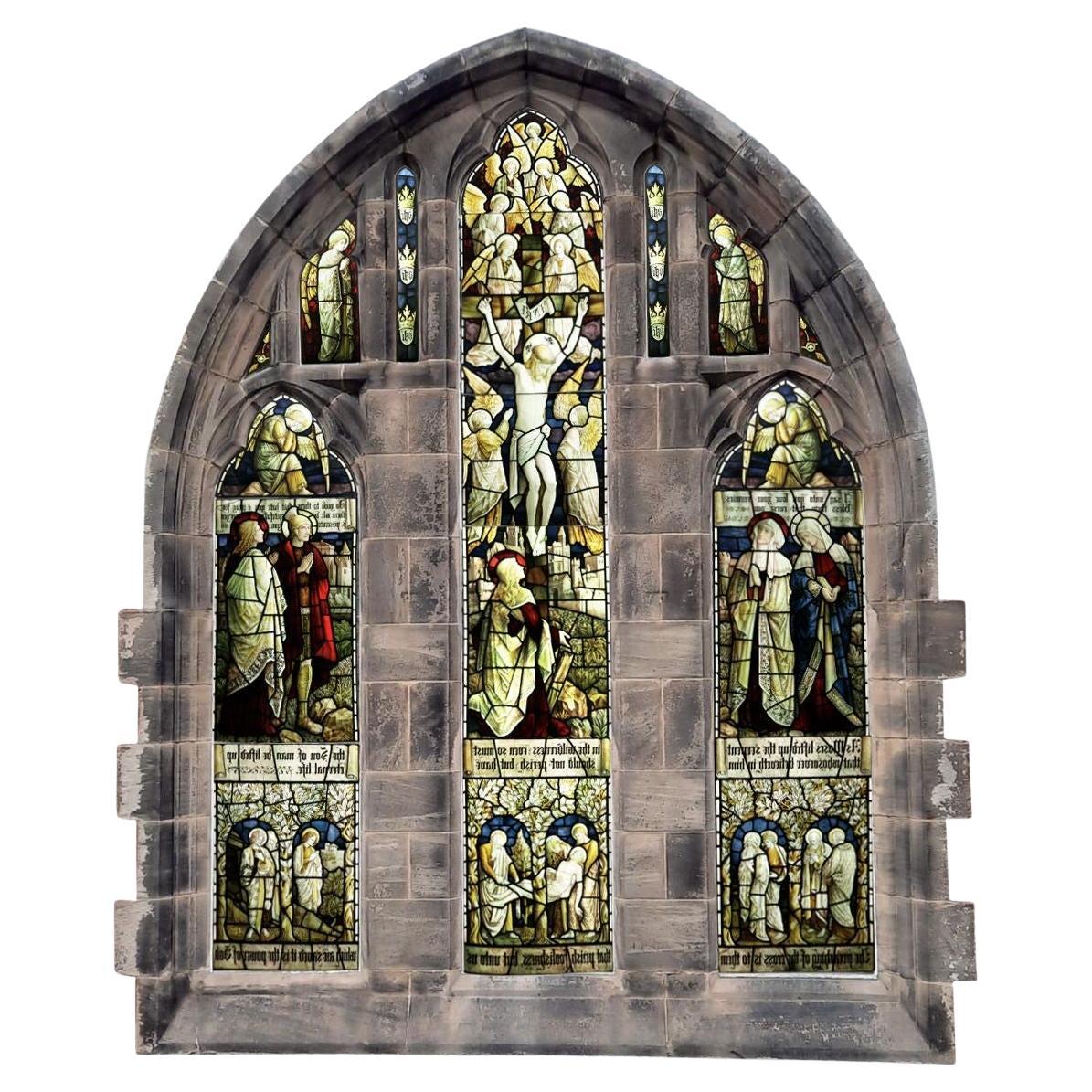 Vetrata antica religiosa vittoriana