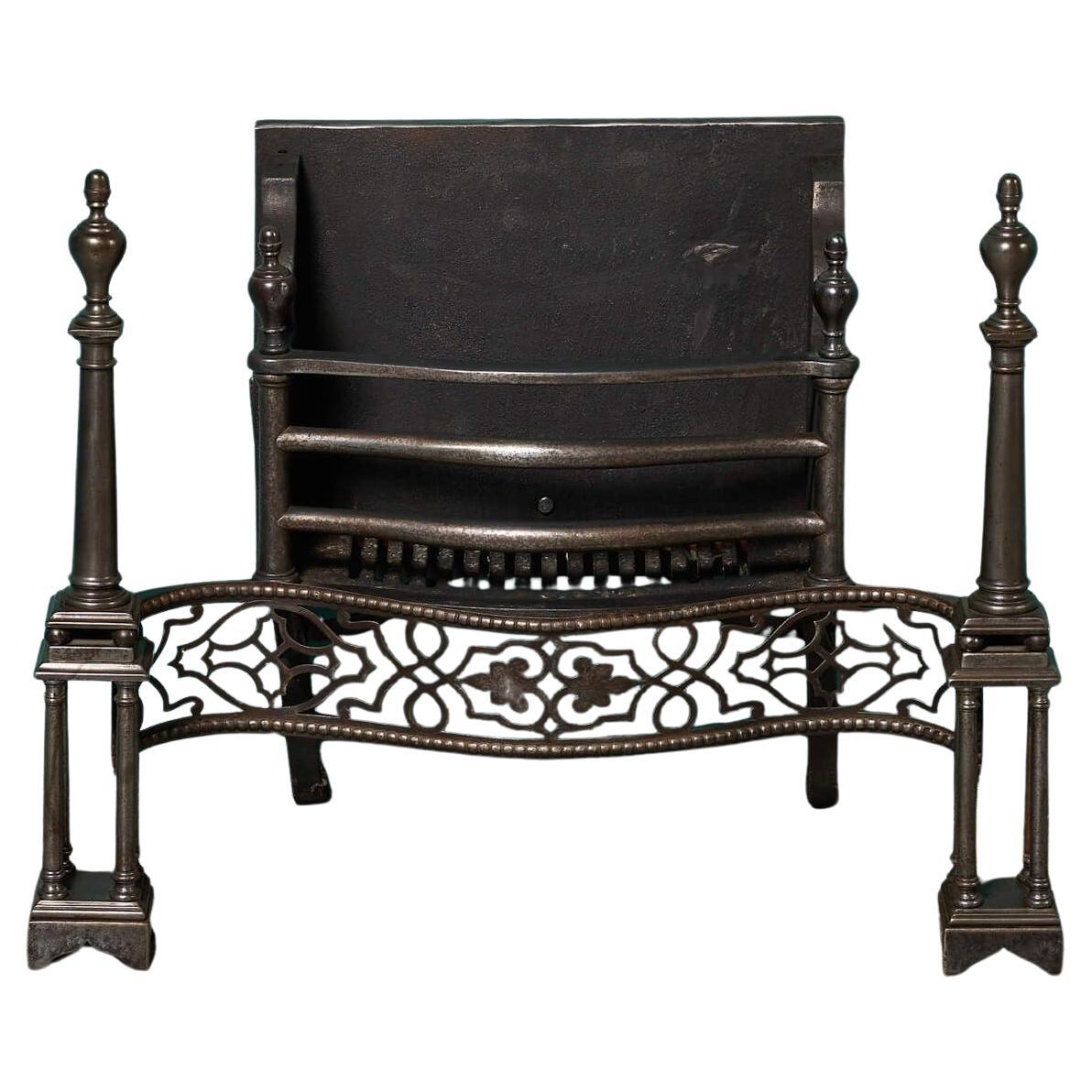 Georgian Style Antique Polished Steel Fire Grate