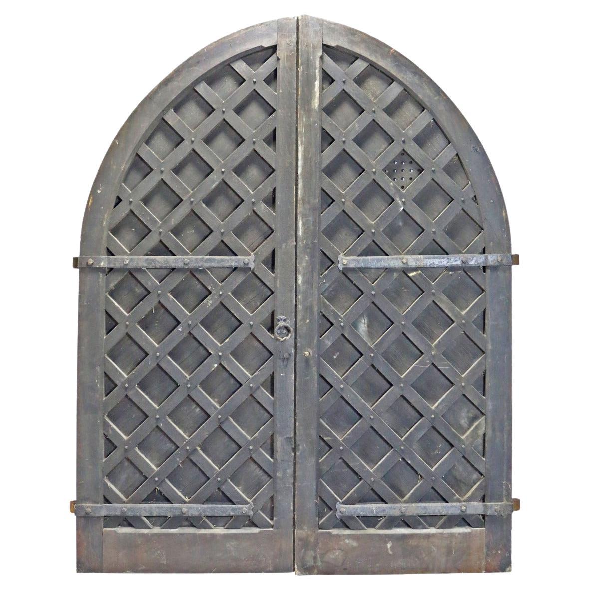 Pair of Large Oak Medieval Style Doors For Sale