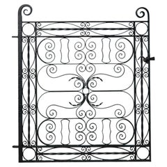 Antique Garden Gate with Scrolling Brackets