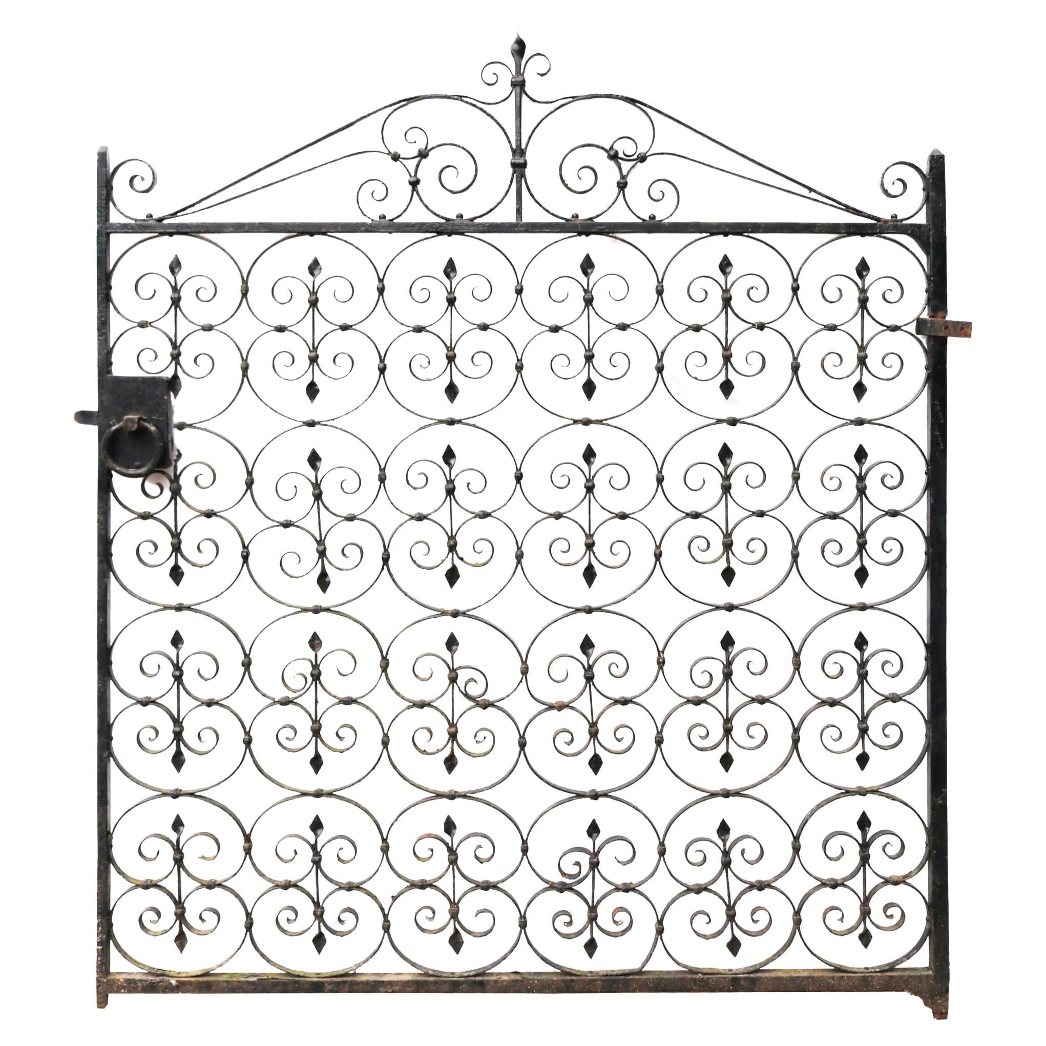 Victorian Wrought Iron Side Gate with Scrolling Brackets