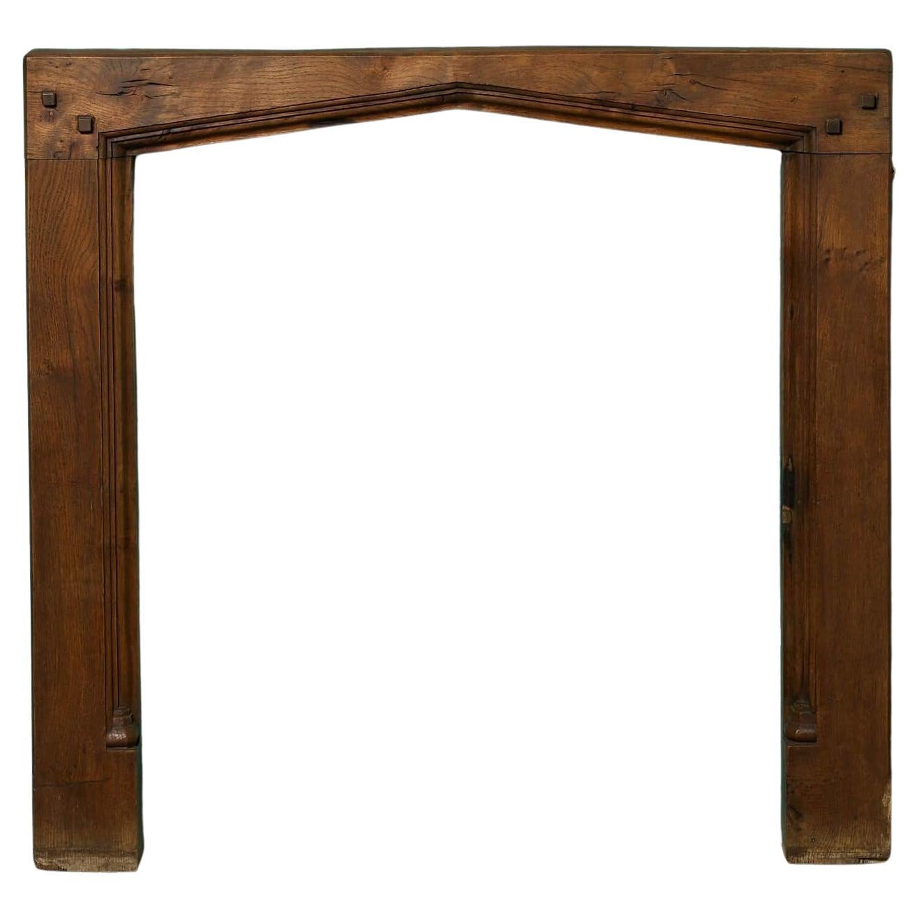 19th Century Rustic English Oak Fire Mantel