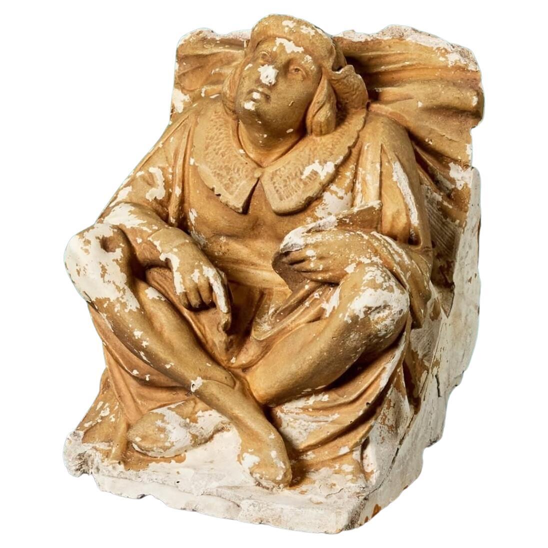 Decorative Victorian Plaster Corbel Figure For Sale