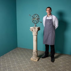 Reclaimed Armillary Sundial on Limestone Pedestal
