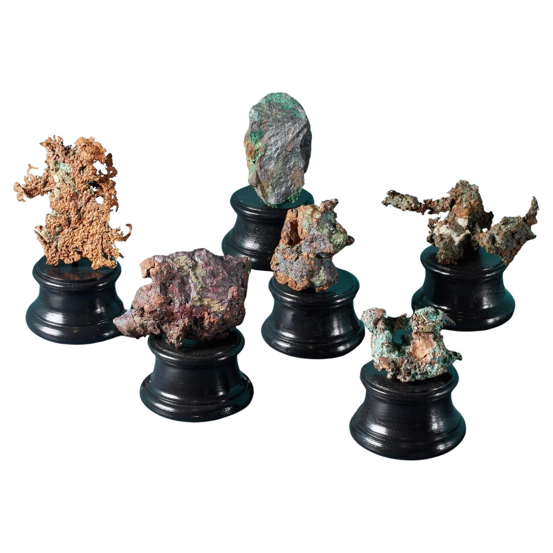 Collection of Large Mounted Native Copper and Silver Specimens For Sale