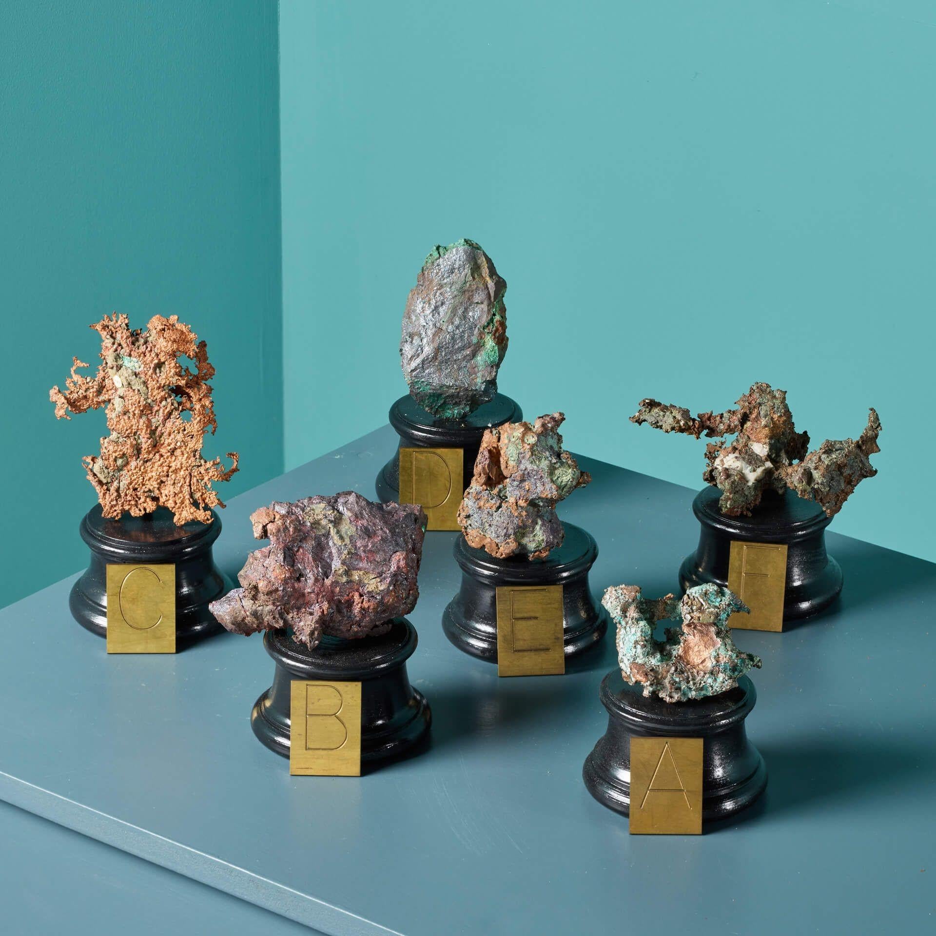 Collection of Large Mounted Native Copper and Silver Specimens For Sale