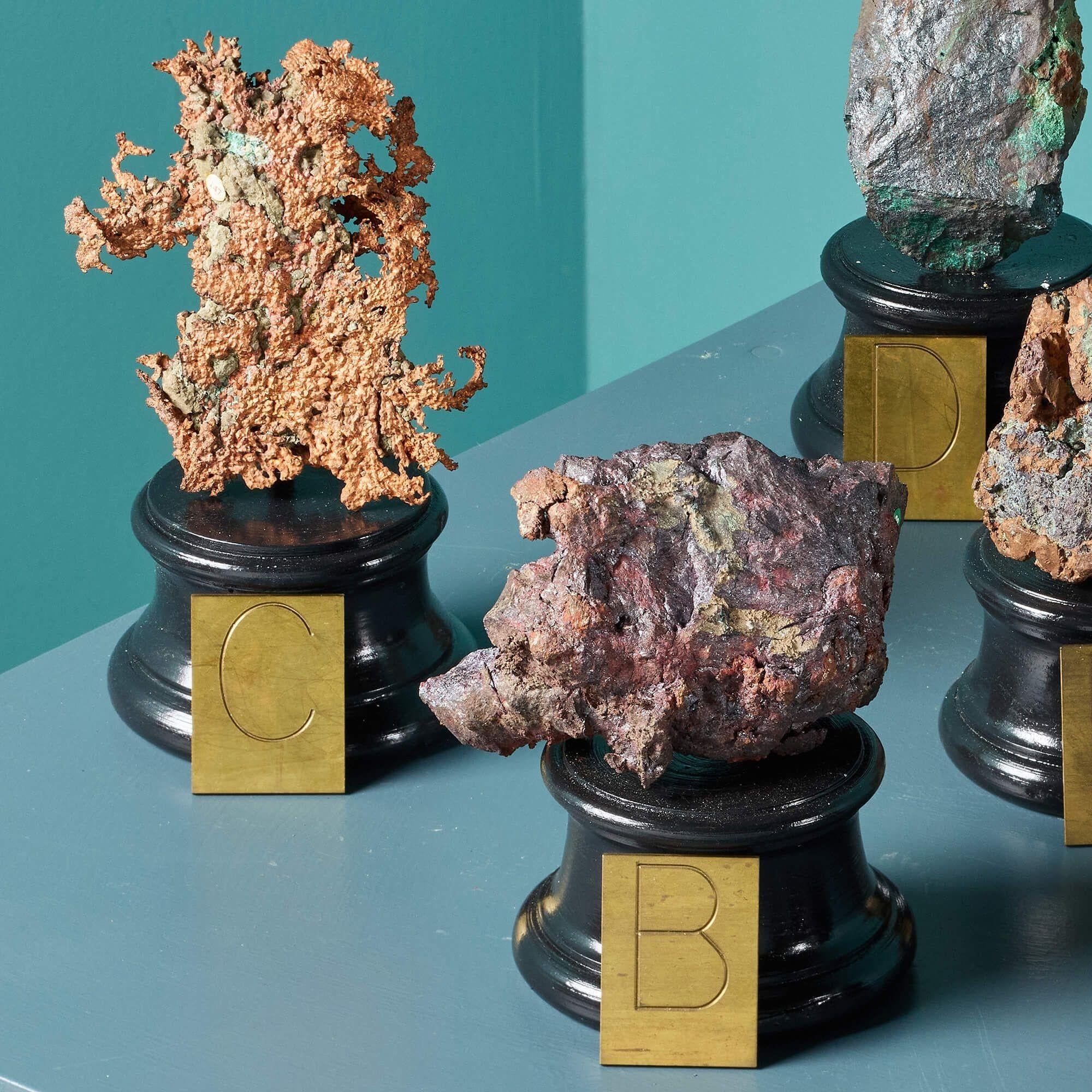 Collection of Large Mounted Native Copper and Silver Specimens For Sale