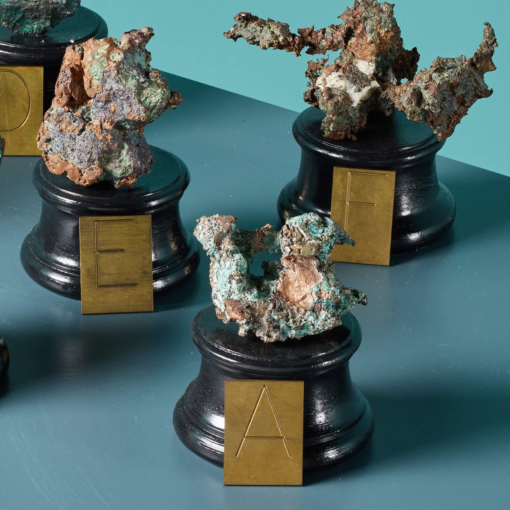 Collection of Large Mounted Native Copper and Silver Specimens For Sale