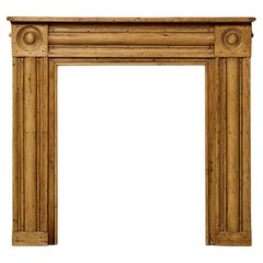 Antique Pine Regency Bullseye Fire Mantel