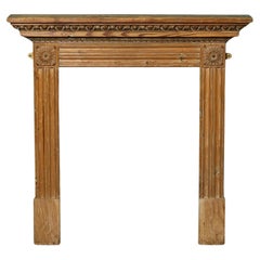 Small Hand Carved Georgian Style Pine Fire Mantel
