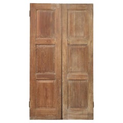 Ensemble de portes doubles victoriennes en chêne avec cadre