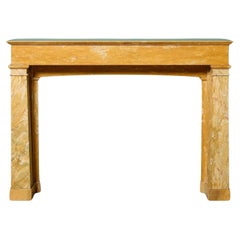 Antique Art Deco Siena Marble Fireplace