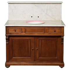 Antico lavabo in marmo di Carrara in stile Luigi