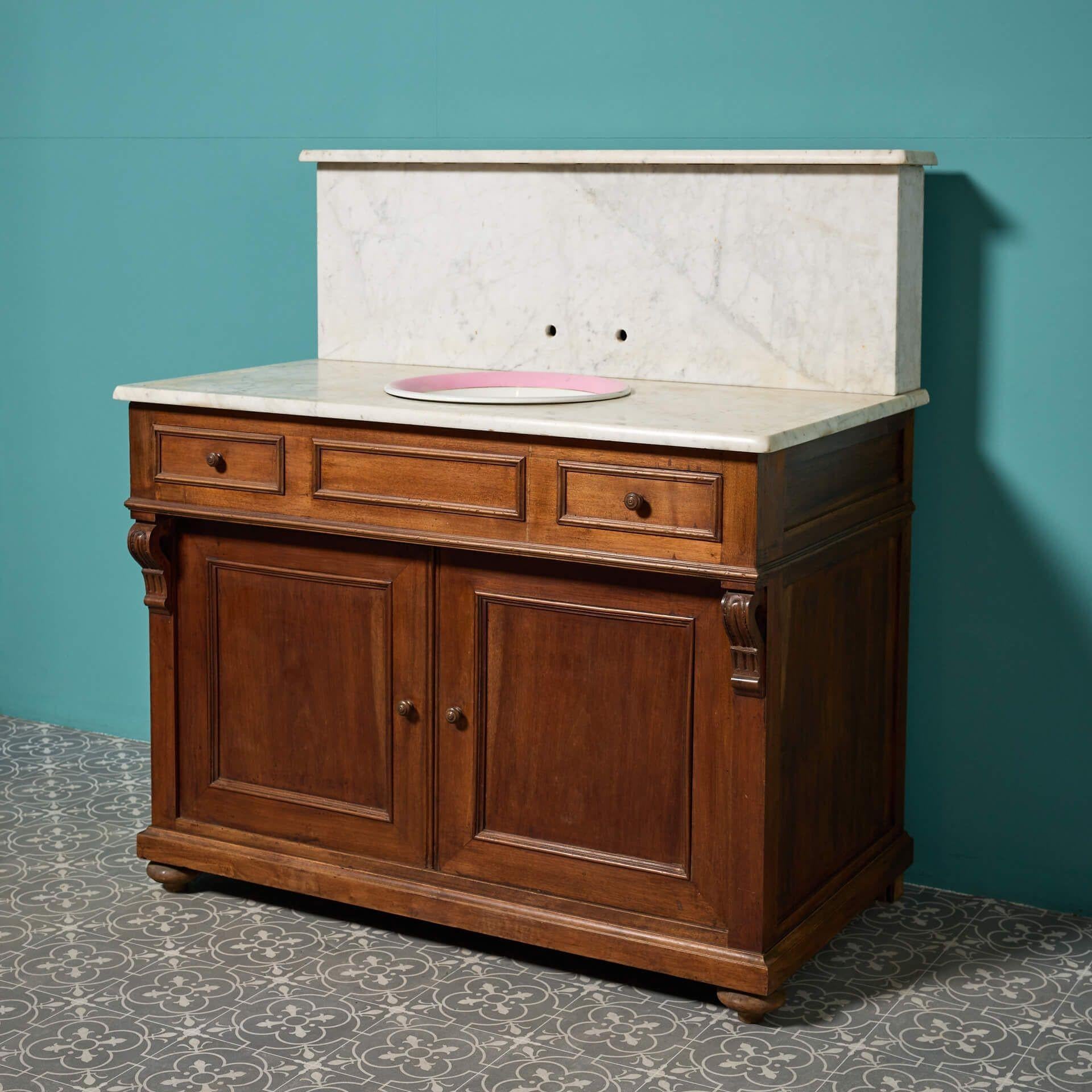 Luigi Filippo Antico lavabo in marmo di Carrara in stile Luigi in vendita