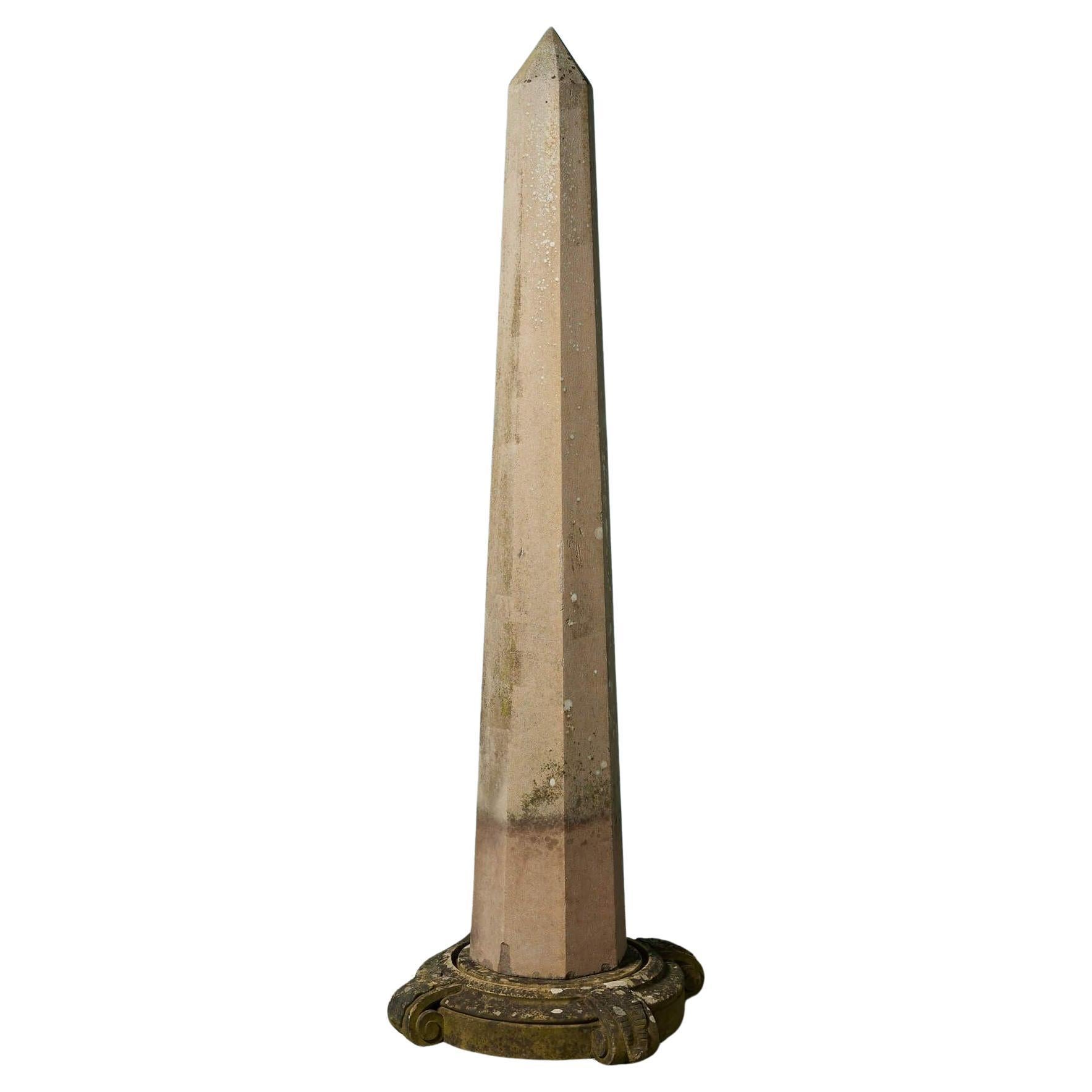 Large 19th Century Sandstone Obelisk For Sale