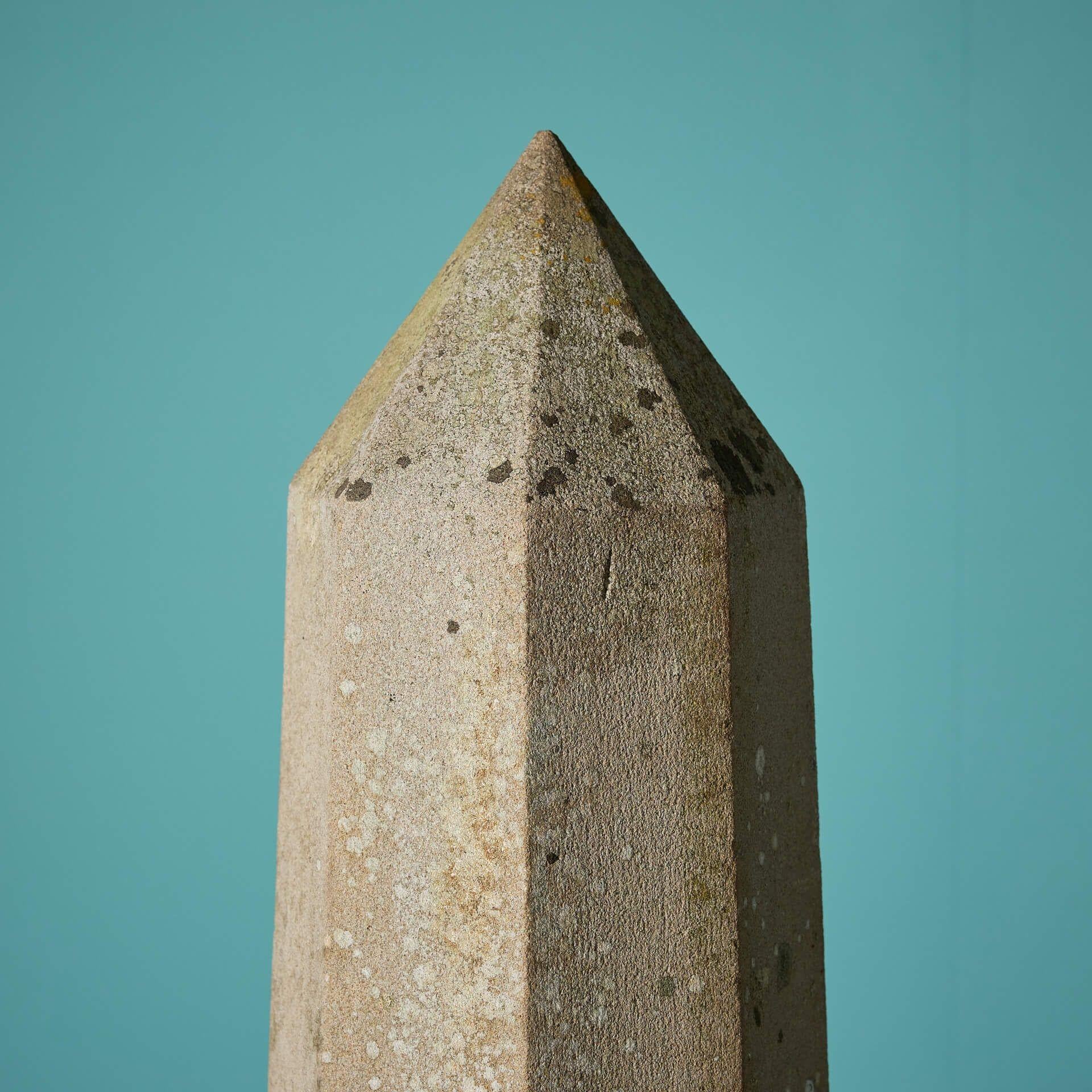 Large 19th Century Sandstone Obelisk In Fair Condition For Sale In Wormelow, Herefordshire