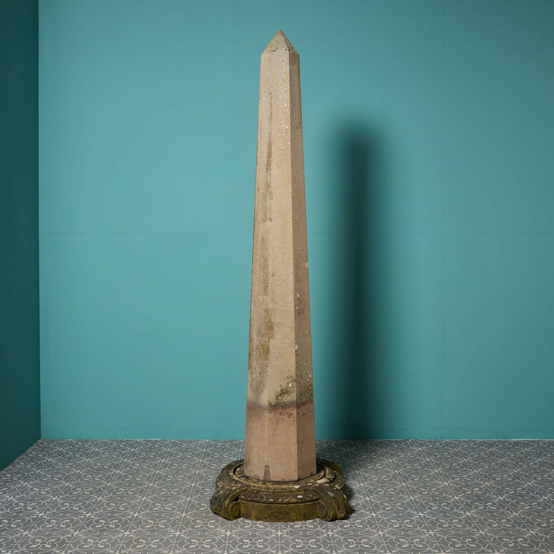 Stone Large 19th Century Sandstone Obelisk For Sale