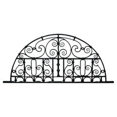 Antique Victorian Wrought Iron Demi-Arched Panel