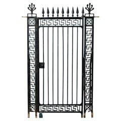 Antique Georgian Wrought Iron Pedestrian Gate & Posts