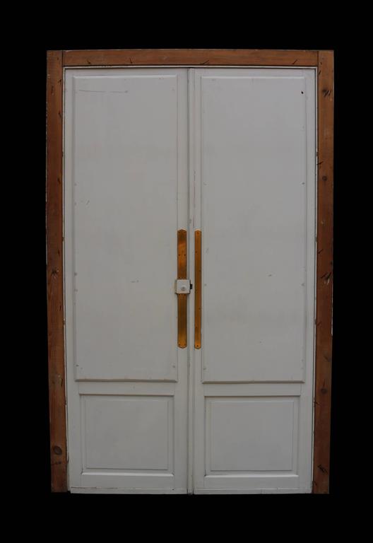 Pair of Antique French Mirrored Doors with Frame For Sale at 1stdibs