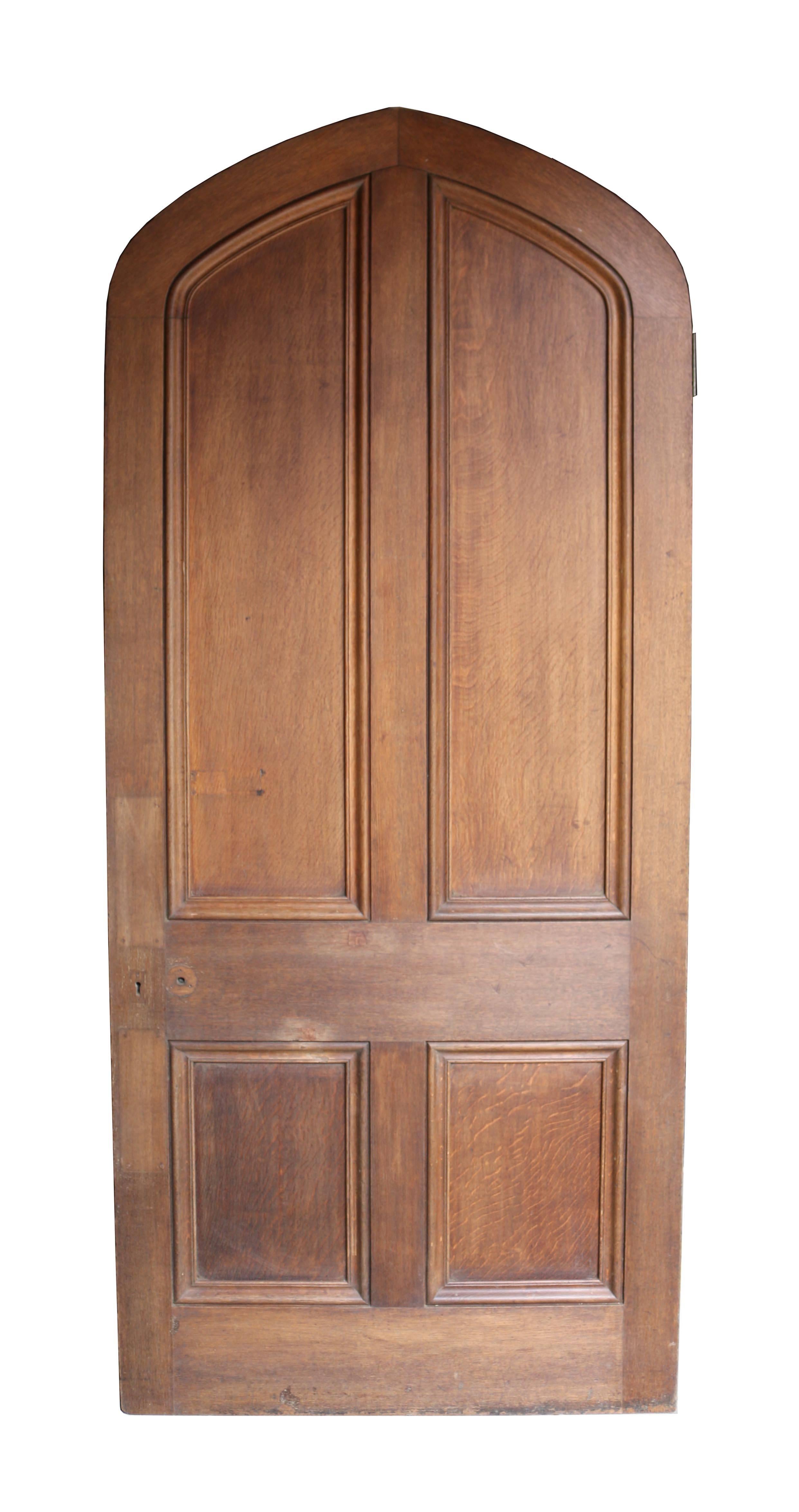 Very good quality oak door with original brass hinges. Stripped finish.