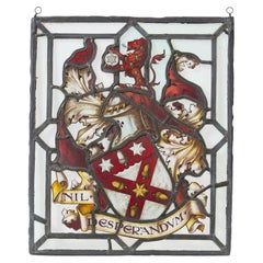 19th Century Heraldic Stained Glass Window ‘Nil Desperandum’