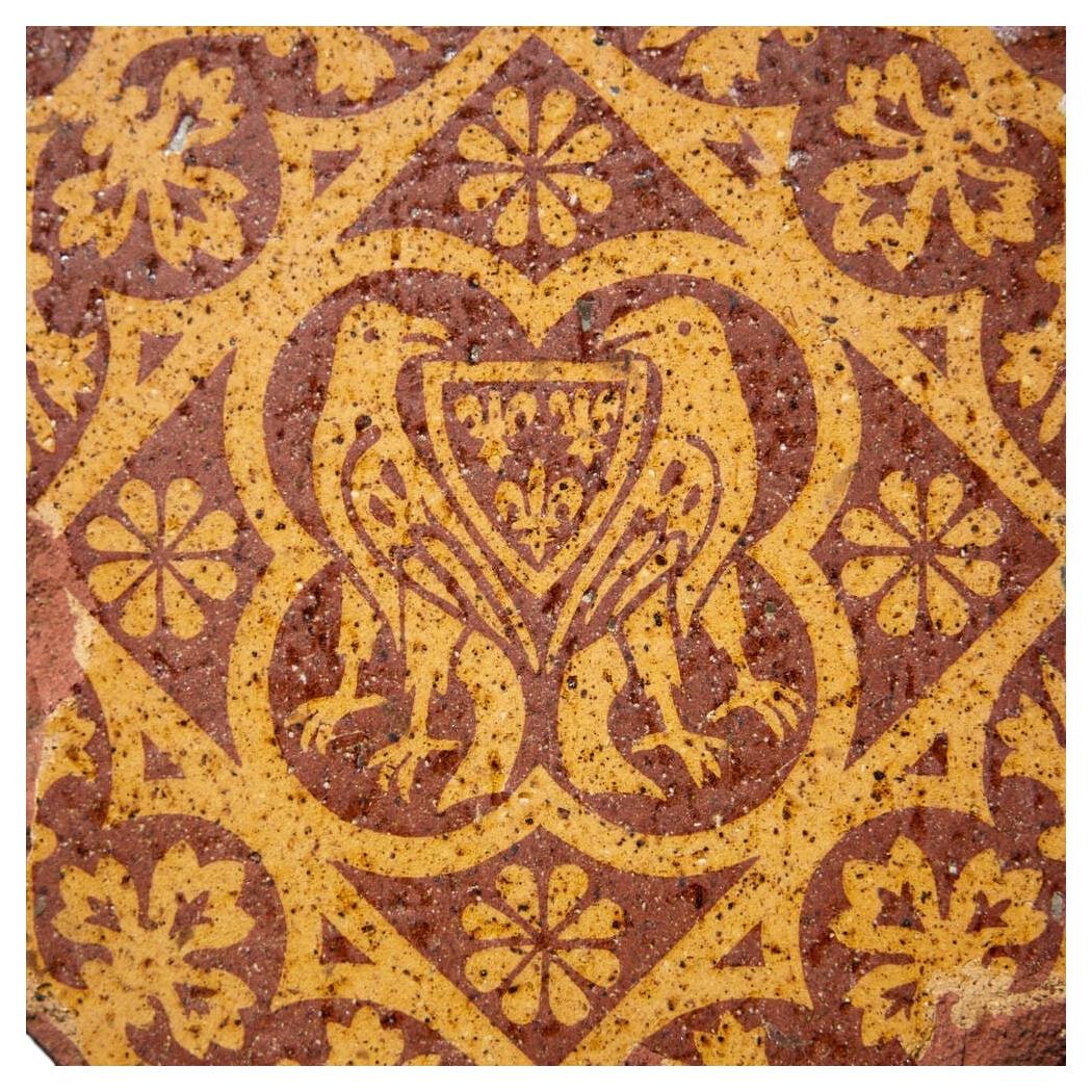 W. Godwin Gothic Style Encaustic Tile c.1865