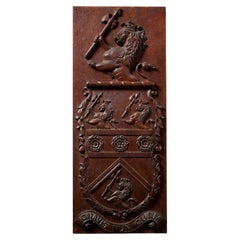 19th Century Heraldic Oak Lion Carved Panel