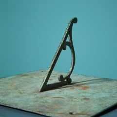 Large Antique English Bronze Verdigris Sundial Plate