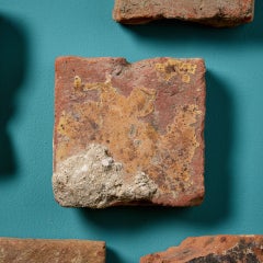 Set of 9 English 14th Century Terracotta Medieval Encaustic Tile Fragments