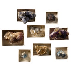 Collection of 8 Prehistoric Minerals including Fluorites, Quartz and Almandine