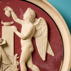 P. Ipsen (1815-1860) Red Terracotta Wall Roundel After Thorvaldsen