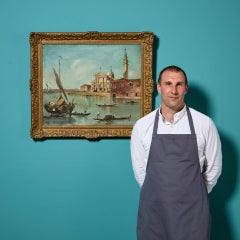 19th Century Oil Painting of The San Giorgio Maggiore After Francesco Guardi