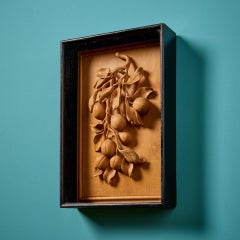 19th Century Lime wood Carving In Ebonised Frame