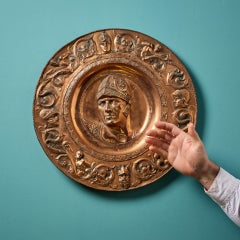 Antique Neoclassical Style Copper Plate Wall Roundel