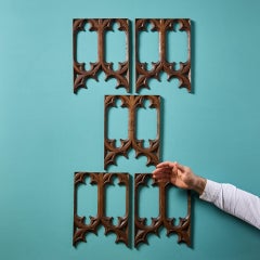 Set of 5 Antique Gothic Style Openwork Tracery Decorations