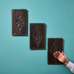 Set of 3 Antique Tudor Style Oak Wall Panels