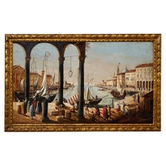 Ansicht des Molo in Venedig aus dem 19. Jahrhundert, Öl auf Leinwand nach Canaletto (1697–1768)