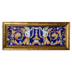 19th Century Framed Minton Tile Panel Commissioned by William Waldorf Astor