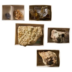 Collection of 7 Prehistoric Minerals including Fluorites, Sphalerite, Chalcedony