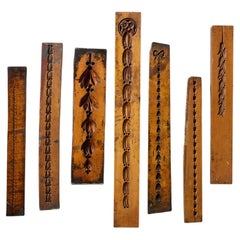 Juego De Moldes Florales Antiguos De Madera Tallada Ex. Colección Tucker