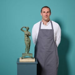 Antique Bronze Goddess Sculpture On Marble Base
