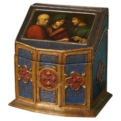 19th Century Stationary Box With Painting of The Three Ages of Man by Giorgione