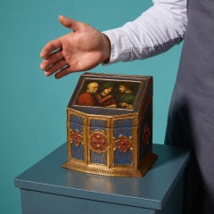 19th Century Stationary Box With Painting of The Three Ages of Man by Giorgione